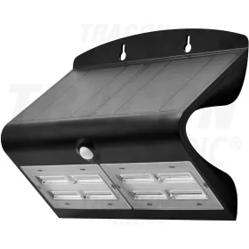   Tracon Napelemes LED fali világítótest mozgásérzékelővel, fekete 6,8 W, 4000 K, 800 lm, IP65, 3,7 V, 4 Ah