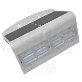   Tracon Napelemes LED fali világítótest mozgásérzékelővel, fehér 6,8 W, 4000 K, 800 lm, IP65, 3,7 V, 4 Ah