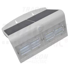   Tracon Napelemes LED fali világítótest mozgásérzékelővel, fehér 6,8 W, 4000 K, 800 lm, IP65, 3,7 V, 4 Ah