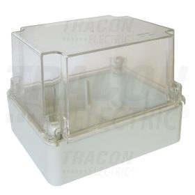   Tracon Műanyag doboz, kikönnyített,világos szürke,átlátszó fedéllel 150×110×140mm, IP55
