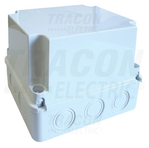 Tracon Műanyag doboz, kikönnyített, világos szürke, teli fedéllel 250×200×160mm, IP55