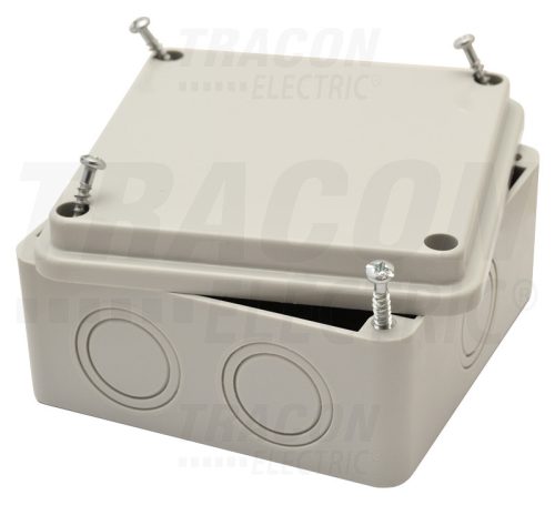 Tracon Elektronikai doboz, világos szürke, teli fedéllel 100×100×50mm, IP54