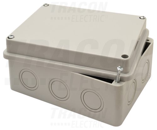 Tracon Elektronikai doboz, világos szürke, teli fedéllel 150×150×70mm, IP55