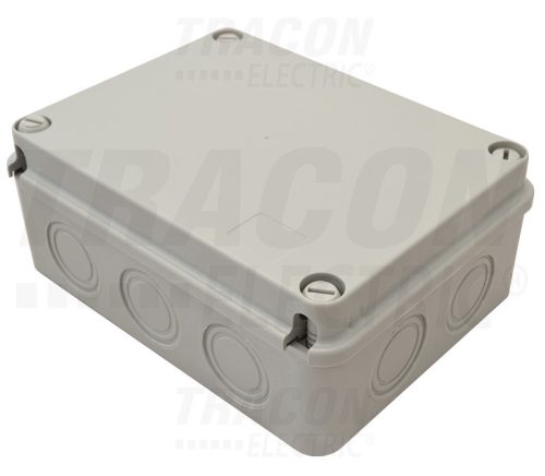 Tracon Elektronikai doboz, világos szürke, teli fedéllel 190×145×80, IP67