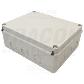   Tracon Elektronikai doboz, világos szürke, teli fedéllel 250×200×90, IP67