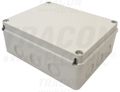 Tracon Elektronikai doboz, világos szürke, teli fedéllel 250×200×90, IP67