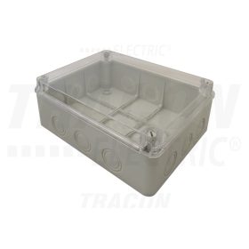   Tracon Elektronikai doboz, világos szürke, átlátszó fedéllel 250×200×90, IP67