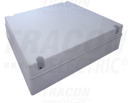 Tracon Elektronikai doboz, világos szürke, teli fedéllel 380×300×120mm, IP55