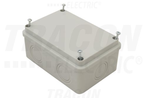 Tracon Elektronikai doboz, világos szürke, teli fedéllel 80×120×50, IP54