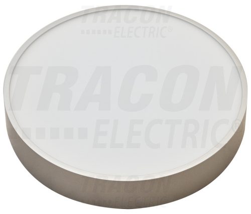 Tracon Műanyag búrás falon kívüli LED lámpatest ezüst peremmel 230 V, 50 Hz, 16 W, 1200 lm, 3000 K, EEI=A