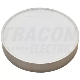  Tracon Műanyag búrás falon kívüli LED lámpatest ezüst peremmel 230 V, 50 Hz, 8 W, 600 lm, 3000 K, EEI=A