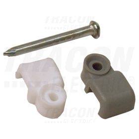   Tracon Telefonkábelrögzítő bilincs, szeggel, fehér, (100db) 2,5×4,5mm, PE