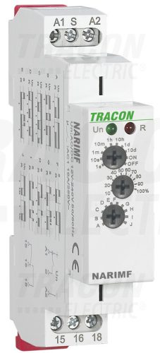 Tracon Multifunkciós időrelé (10 funkció) AC/DC 12-240V, 0,1s-10d, 16A/AC1, 250VAC/24VDC