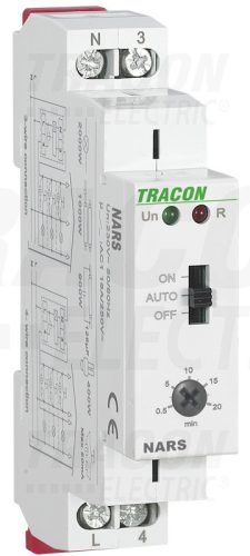 Tracon Lépcsőházi időkapcsoló AC 230V, 0,5-20min, 16A/AC1, 250VAC/24VDC