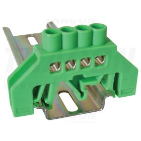   Tracon Szigetelt földelősín (N/PE), zöld 230/400VAC, 100A, 6×9mm, 4P, IP20