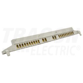   Tracon Szigetelt földelősín (N/PE) EDSS-12/. mod.elosztóhoz 230/400VAC, 63A, 7,6×18,3mm, L=250 mm, 24P, IP20
