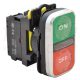 Tracon Kettős BE-KI nyomógomb, ON-OFF, zöld+piros 1×NO+1×NC, 5A/230V AC-15, IP65