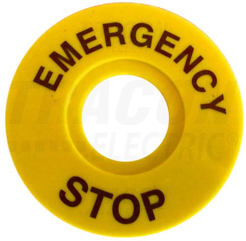 Tracon EMERGENCY STOP lap d=60mm; h=2mm; ABS