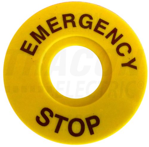 Tracon EMERGENCY STOP lap d=60mm; h=2mm; ABS