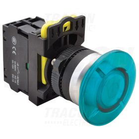   Tracon Gombafejű világító nyomógomb,kék 1×NO, 5A/230V AC-15, IP65, 40mm, LED 230V AC/DC