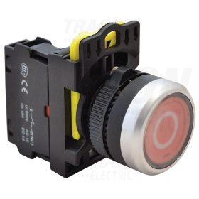   Tracon Jelölt nyomógomb, piros, (fehér 0) 1×NC, 5A/230V AC-15, IP65