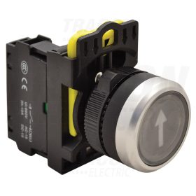  Tracon Jelölt nyomógomb, fekete, (fehér nyíl) 1×NO, 5A/230V AC-15, IP65