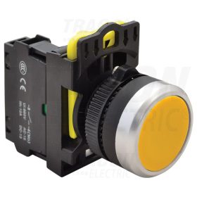   Tracon Egyszerű nyomógomb, sárga 1×NO, 5A/230V AC-15, IP65