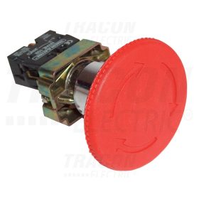   Tracon Reteszelt gombafejű vészgomb, fémalap, piros, elfordítással 1×NC, 3A/400V AC, IP42, d=40mm