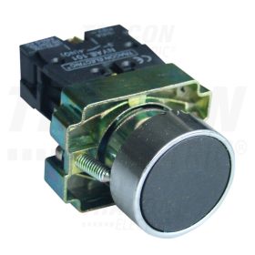   Tracon Egyszerű nyomógomb, fémalapra szerelt, fekete 1×NO, 3A/240V AC, IP42