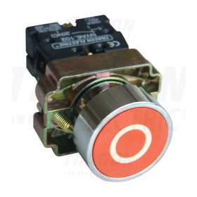   Tracon Jelölt nyomógomb, fémalapra szerelt, piros, (fehér 0) 1×NC, 3A/240V AC, IP42