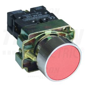   Tracon Egyszerű nyomógomb, fémalapra szerelt, piros 1×NC, 3A/240V AC, IP42