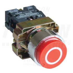   Tracon Jelölt nyomógomb, fémalapra szerelt, piros, (fehér 0) 1×NC, 3A/240V AC, IP42