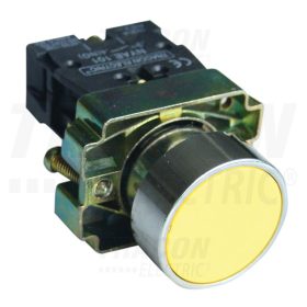   Tracon Egyszerű nyomógomb, fémalapra szerelt, sárga 1×NO, 3A/240V AC, IP42