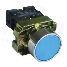   Tracon Egyszerű nyomógomb, fémalapra szerelt, kék 1×NO, 3A/240V AC, IP42