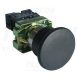 Tracon Gombafejű nyomógomb, fémalapra szerelt, fekete 1×NO, 3A/400V AC, IP42, d=40mm
