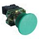 Tracon Tokozott gombafejű nyomógomb, fémalapra szerelt, zöld 1×NO, 3A/400V AC, IP44, d=40mm