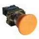 Tracon Gombafejű nyomógomb, fémalapra szerelt, sárga 1×NO, 3A/400V AC, IP42, d=40mm