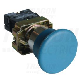   Tracon Gombafejű nyomógomb, fémalapra szerelt, kék 1×NO, 3A/400V AC, IP42, d=40mm