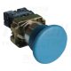 Tracon Tokozott gombafejű nyomógomb, fémalapra szerelt, kék 1×NO, 3A/400V AC, IP44, d=40mm