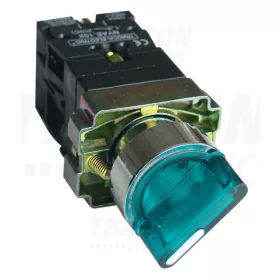   Tracon Világítókaros kapcsoló, fémalap, zöld, LED, kétáll., izzó n. 1×NC+1×NO, 3A/400V AC, IP42