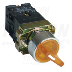   Tracon Tokozott világítókaros kapcsoló, sárga,LED, kétáll., izzó n. 1×NC+1×NO, 3A/400V AC, IP44