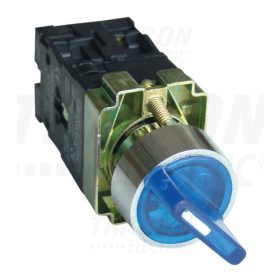   Tracon Tokozott világítókaros kapcsoló, kék, LED, kétáll., izzó n. 1×NC+1×NO, 3A/400V AC, IP44