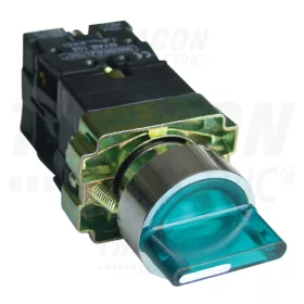   Tracon Tokozott világítókaros kapcsoló, zöld, LED, 3állású, izzó n. 1×NC+1×NO, 3A/400V AC, IP44