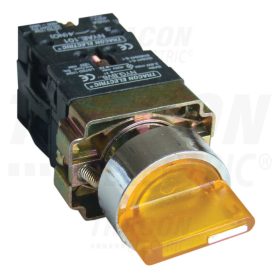   Tracon Tokozott világítókaros kapcsoló, sárga, LED,3állású, izzó n. 1×NC+1×NO, 3A/400V AC, IP44