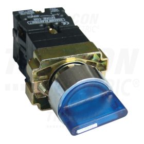   Tracon Tokozott világítókaros kapcsoló, kék, LED, 3állású, izzó n. 1×NC+1×NO, 3A/400V AC, IP44