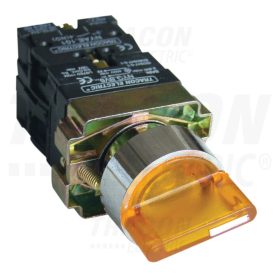   Tracon Világítókaros kapcsoló, sárga, LED, 3állás, rugóv. izzó n. 1×NC+1×NO, 3A/400V AC, IP42