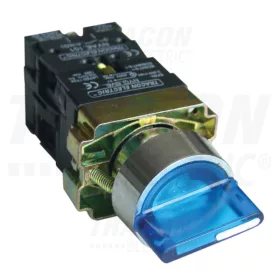   Tracon Tok.világítókaros kapcsoló, kék, LED, 3állás, rugóv. izzó n. 1×NC+1×NO, 3A/400V AC, IP44
