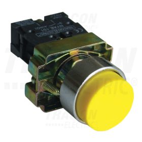   Tracon Kiálló nyomógomb, fémalapra szerelt, sárga 1×NO, 3A/240V AC, IP42