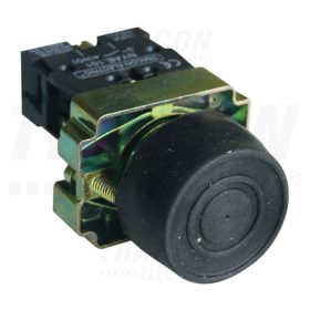   Tracon Gumiburkolatos nyomógomb, fémalapra szerelt, fekete 1×NO, 3A/240V AC, IP55