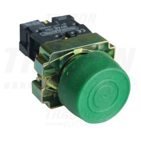   Tracon Gumiburkolatos nyomógomb, fémalapra szerelt, zöld 1×NO, 3A/240V AC, IP55